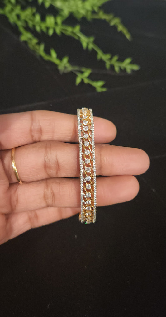 Twin Border CZ Designer Bracelet