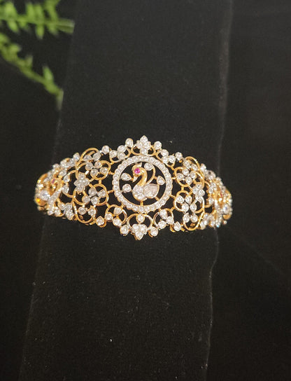 Antique Peacock and Floral Design Bracelet