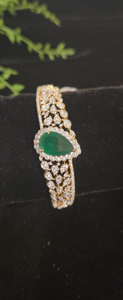 Teardrop Emerald CZ Bracelet