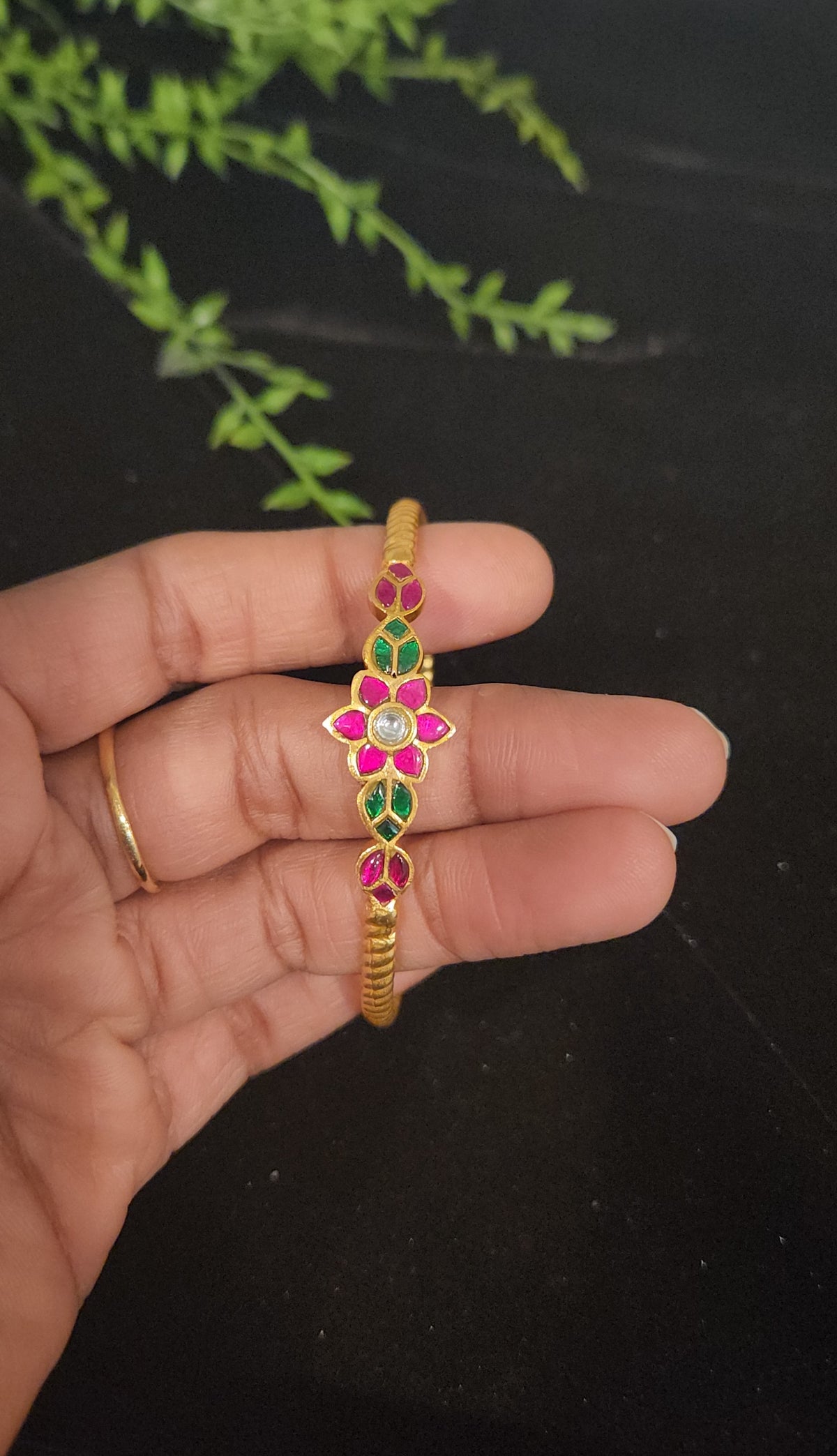 Multicolor Floral Kundan Bracelet
