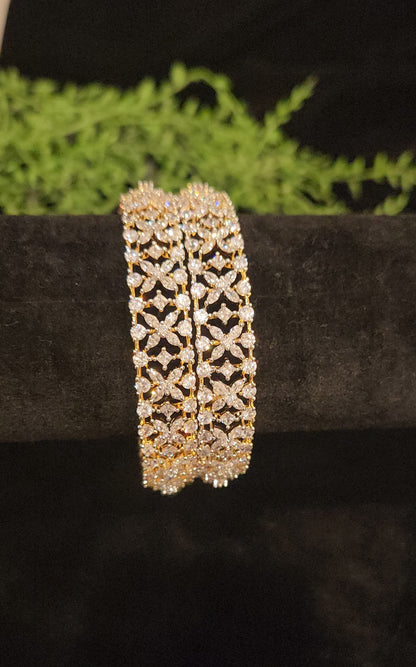 Floral CZ Stone Bangles