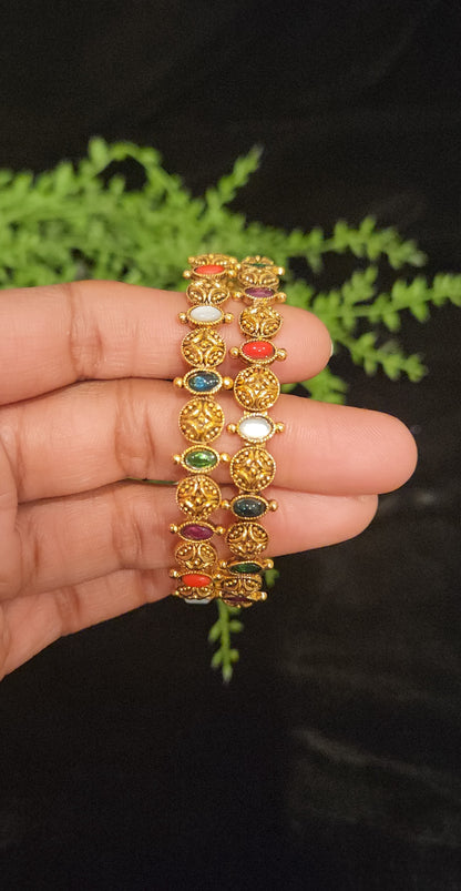 Traditional Navarathan Stone Bangles