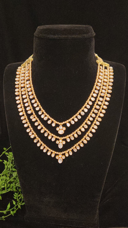Gold Finish Three Layer Moissanite Mini Haram