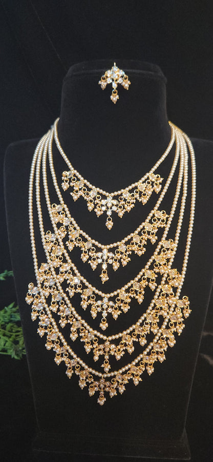 Paanchlada With Uncut Stones and Pearls