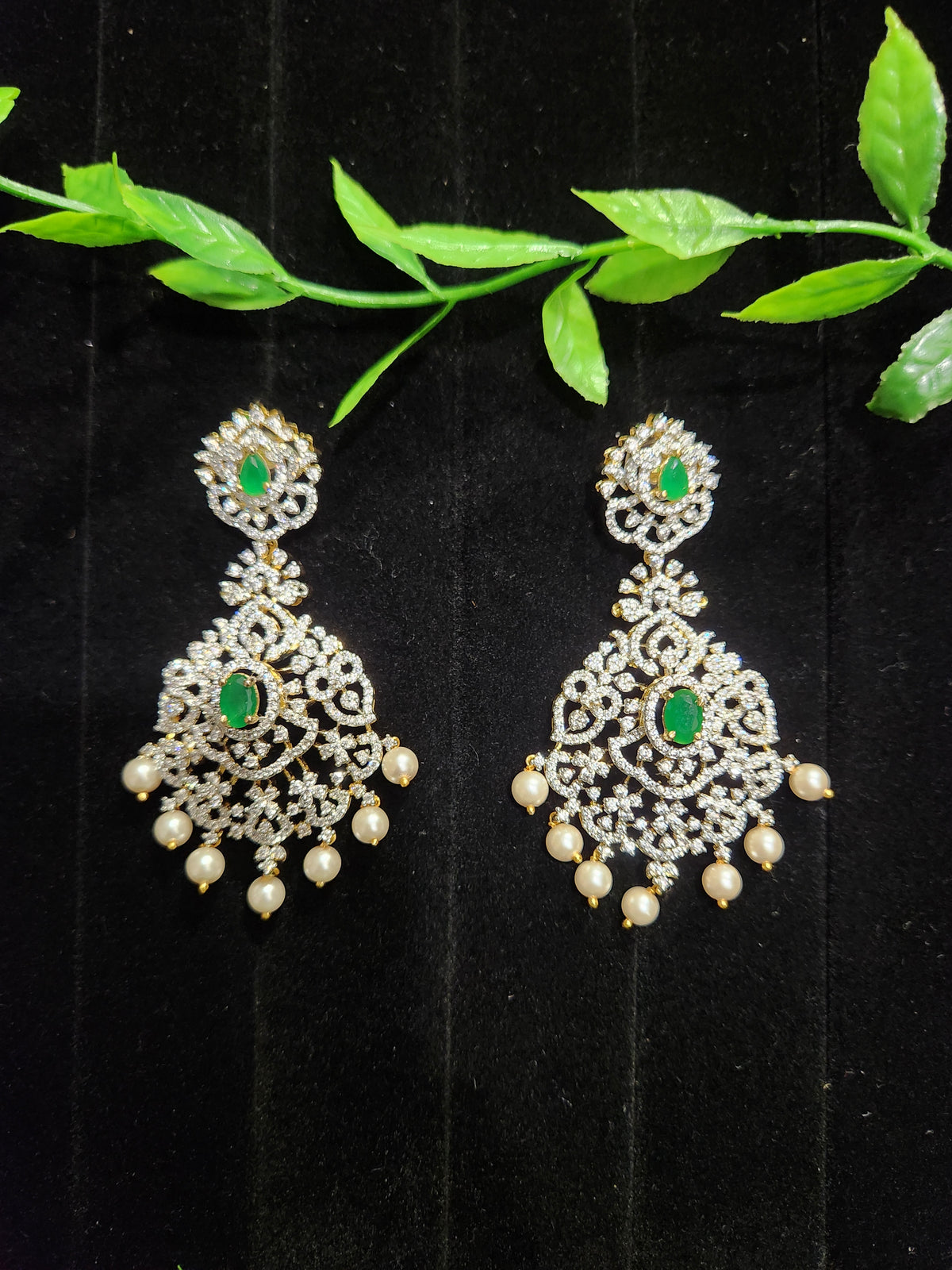 Diamond Finish CZ Floral Earrings