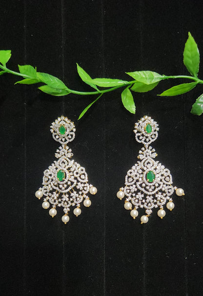 Diamond Finish CZ Floral Earrings