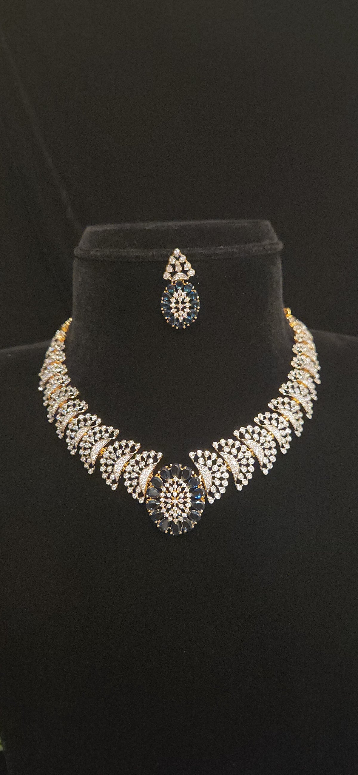 Ruby CZ Designer Necklace Set