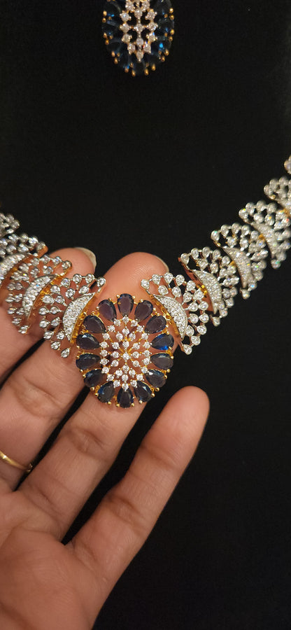 Ruby CZ Designer Necklace Set