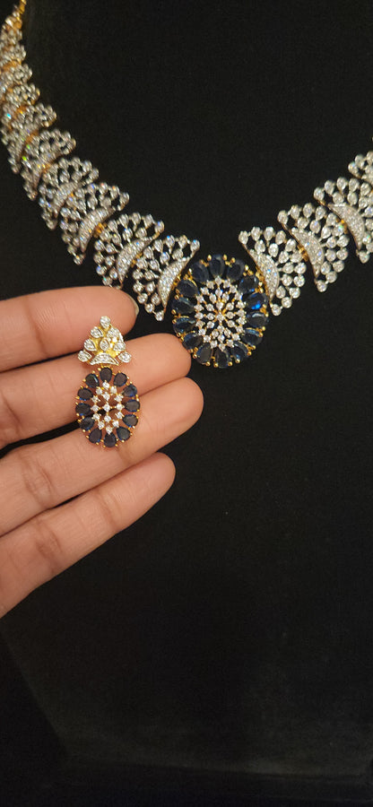 Ruby CZ Designer Necklace Set