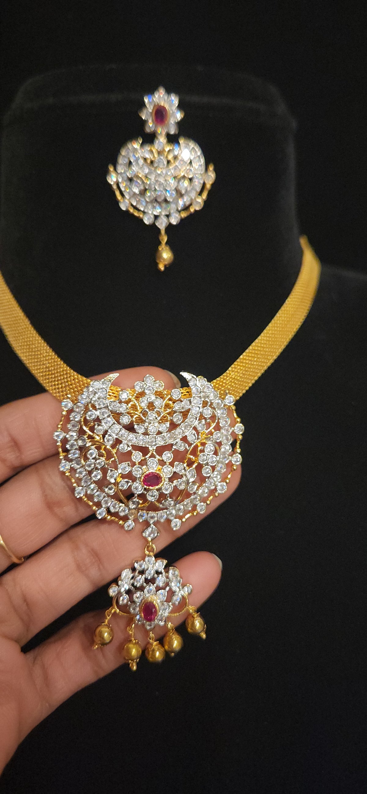 Designer Mesh Chain with CZ pendant