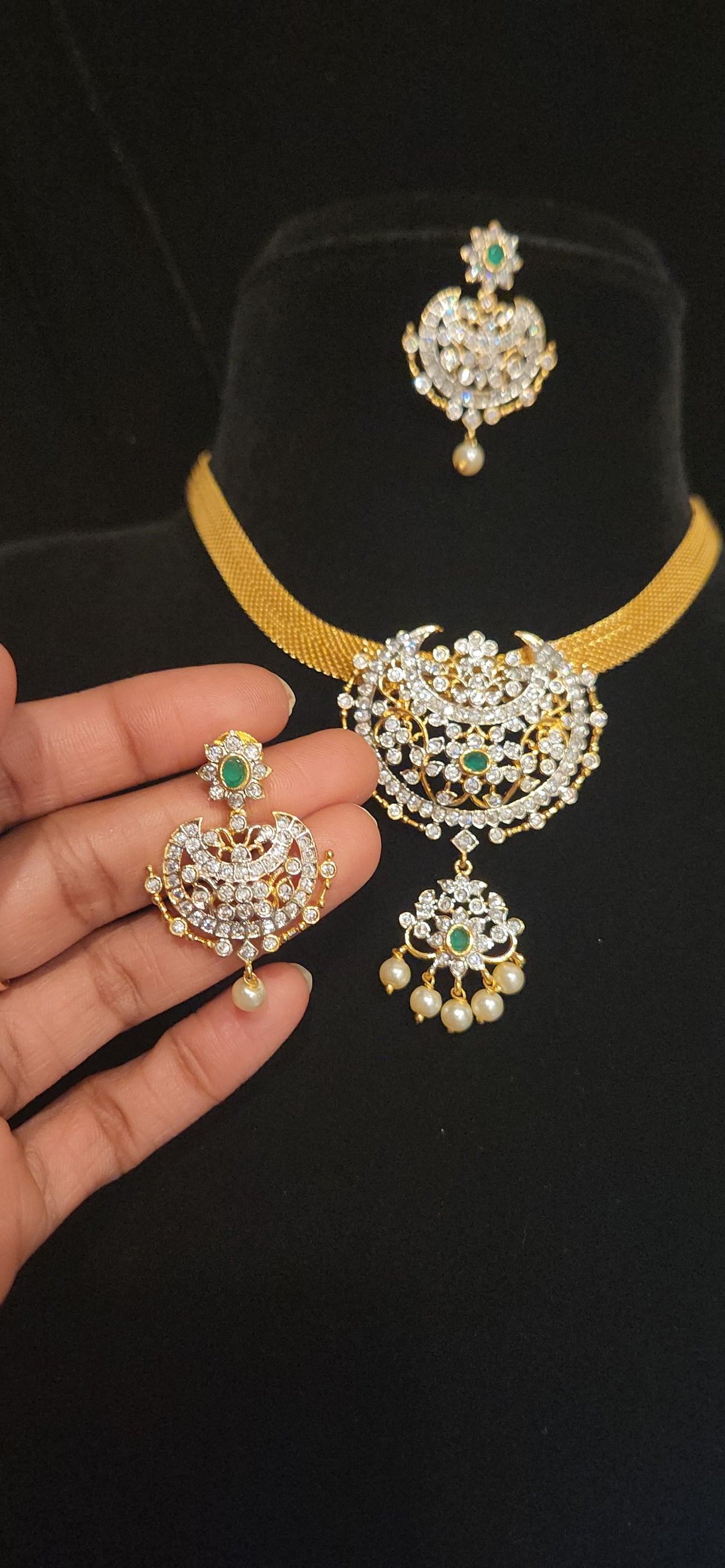 Designer Mesh Chain with CZ pendant