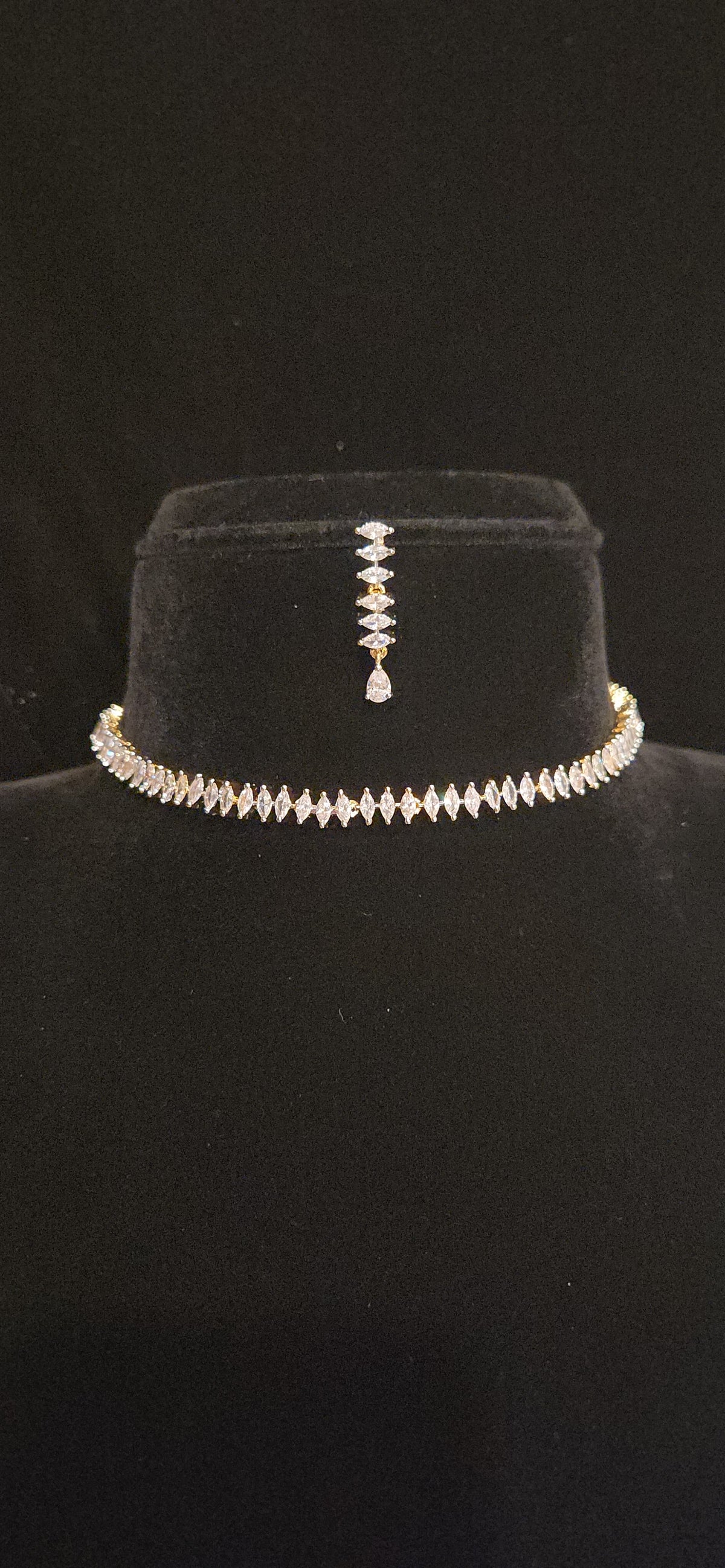 Diamond-Shaped CZ Cute Necklace Set