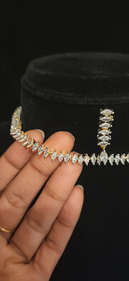 Diamond-Shaped CZ Cute Necklace Set