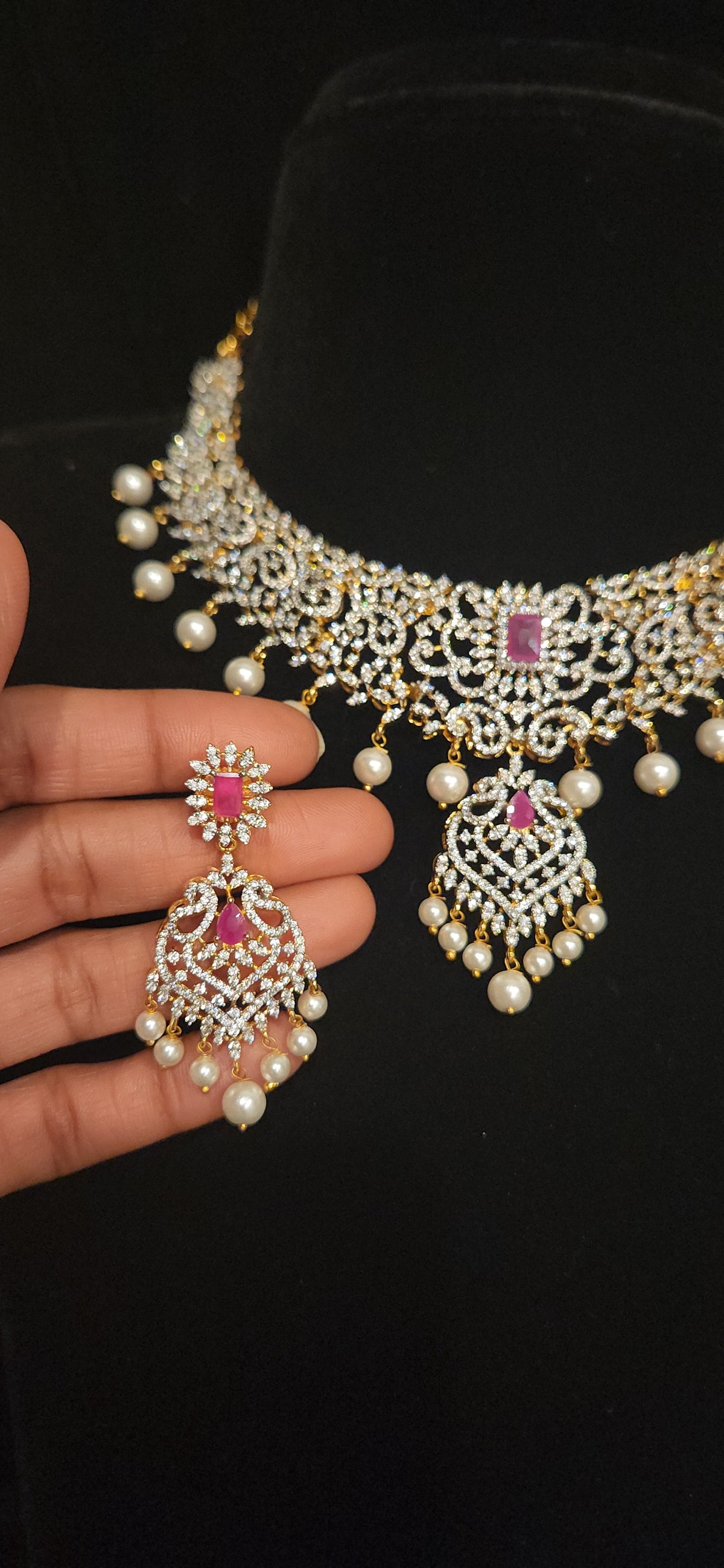 CZ Statement Necklace Set