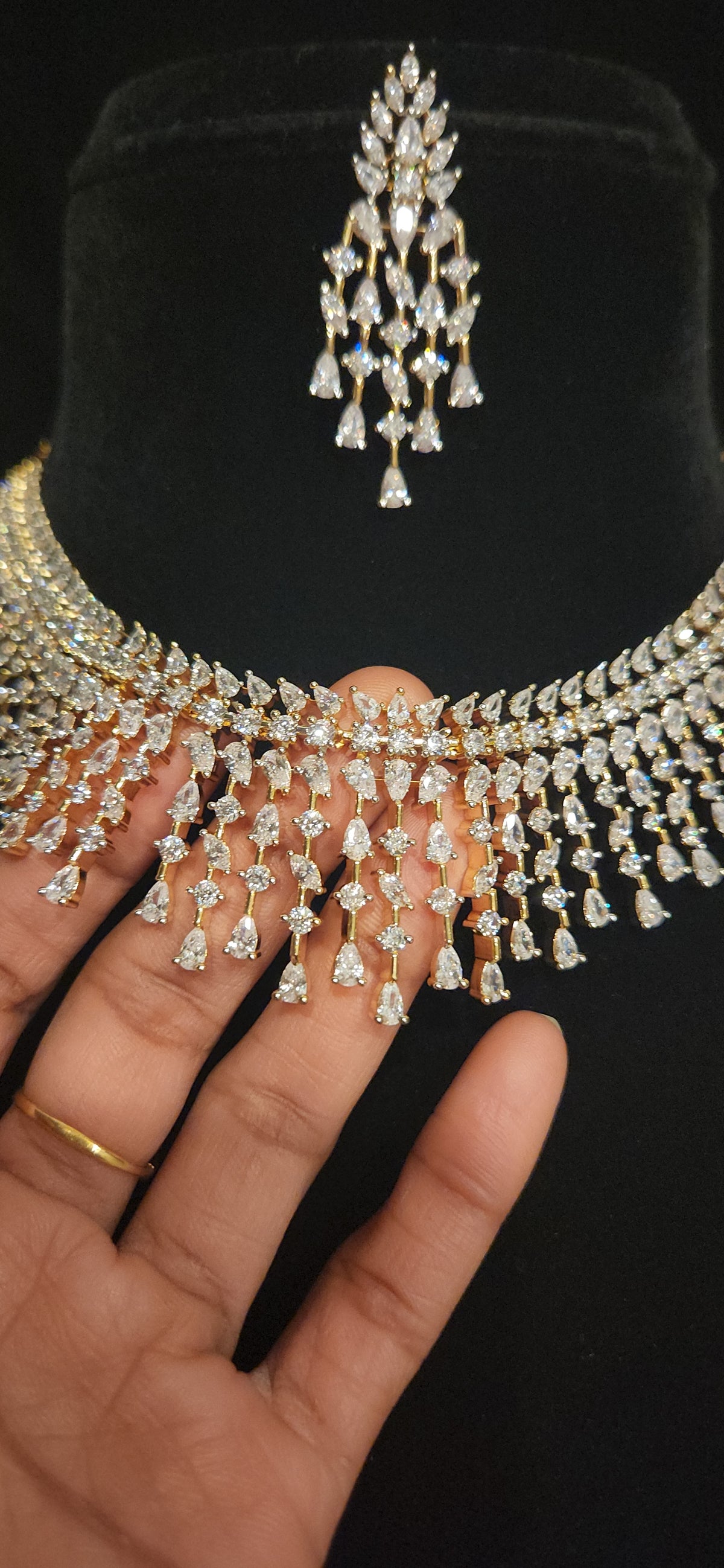 CZ Neutral Tone Necklace Set
