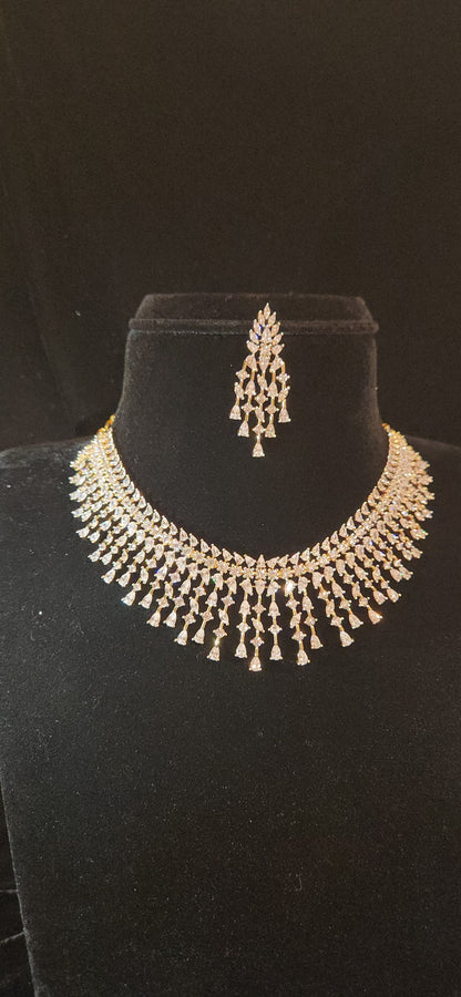 CZ Neutral Tone Necklace Set