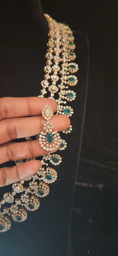 Grandeur Emerald CZ Three Layer Haram