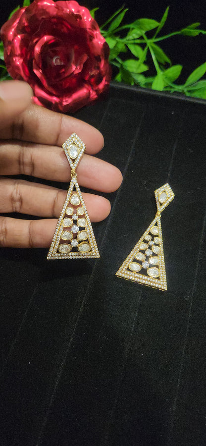Triangle Moissanite Dangler