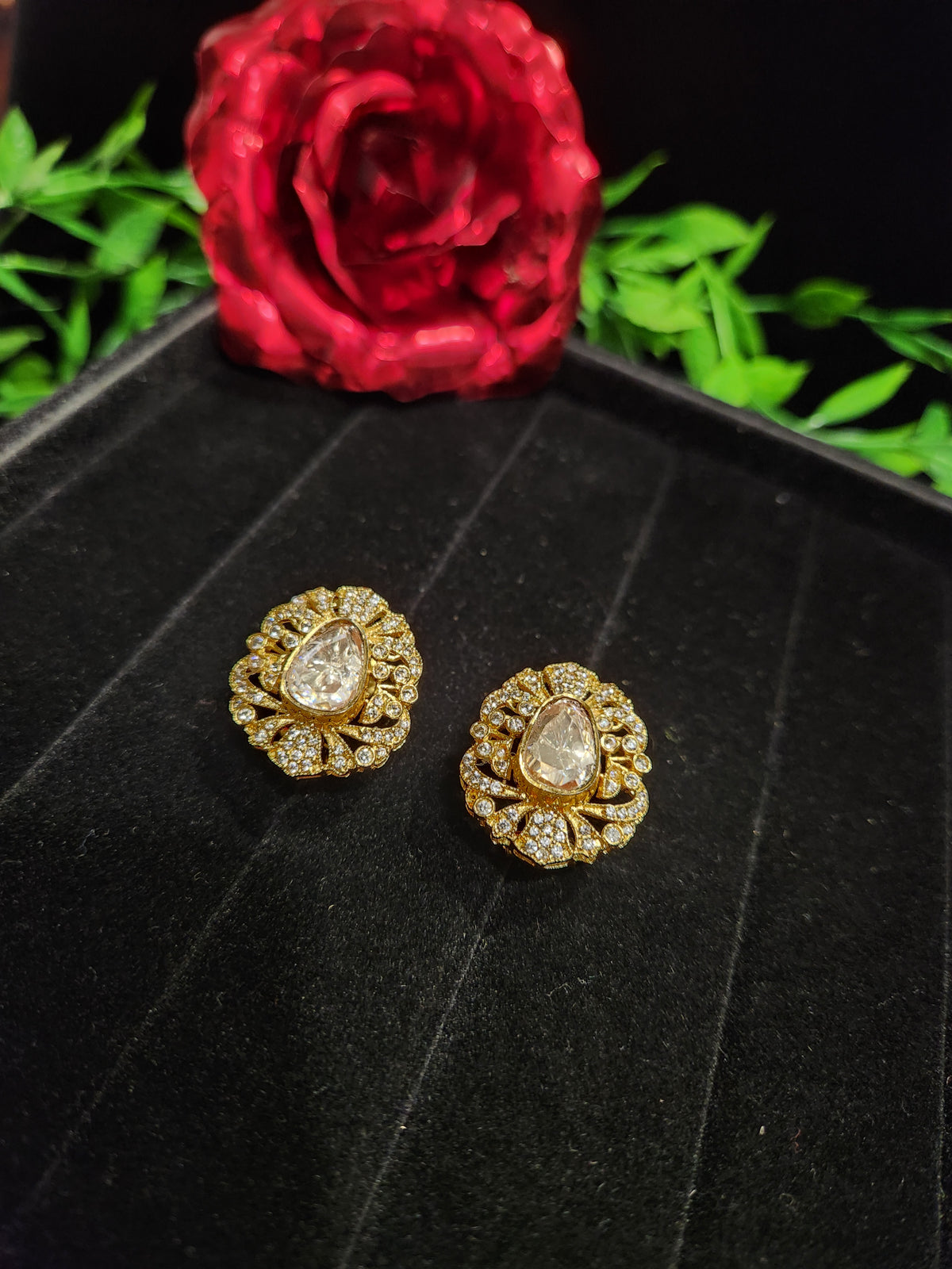 Moissanite Floral Studs