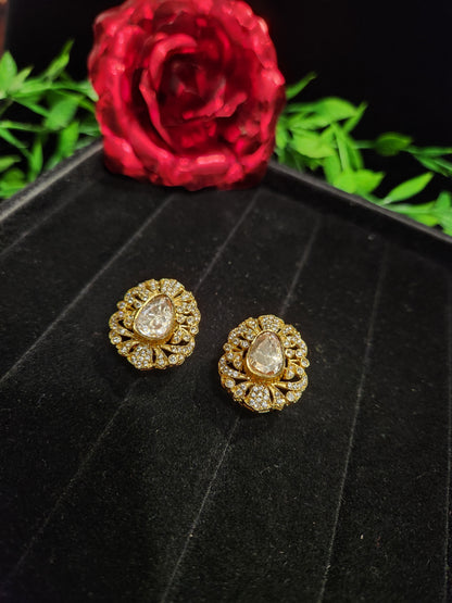 Moissanite Floral Studs