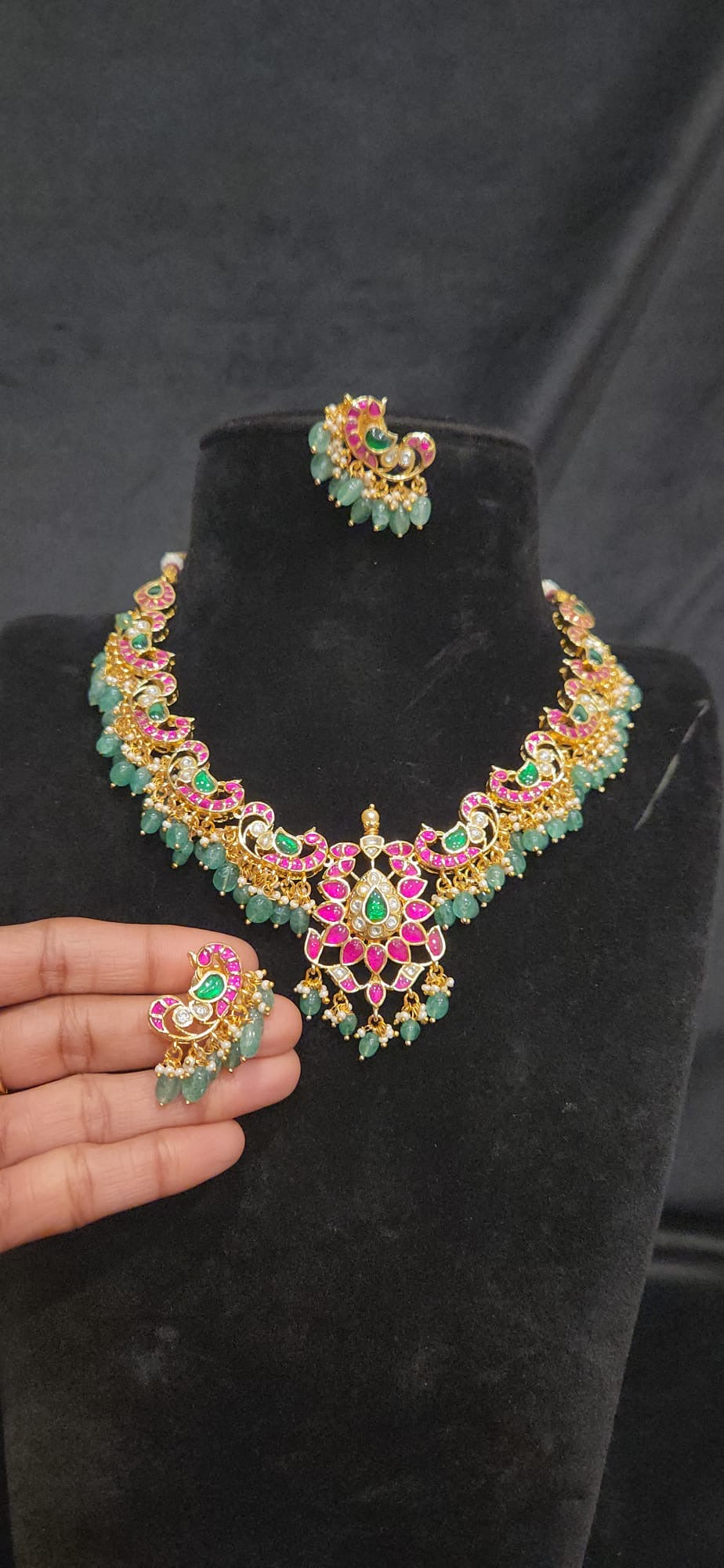 Traditional Kundan peacock theme Necklace Set
