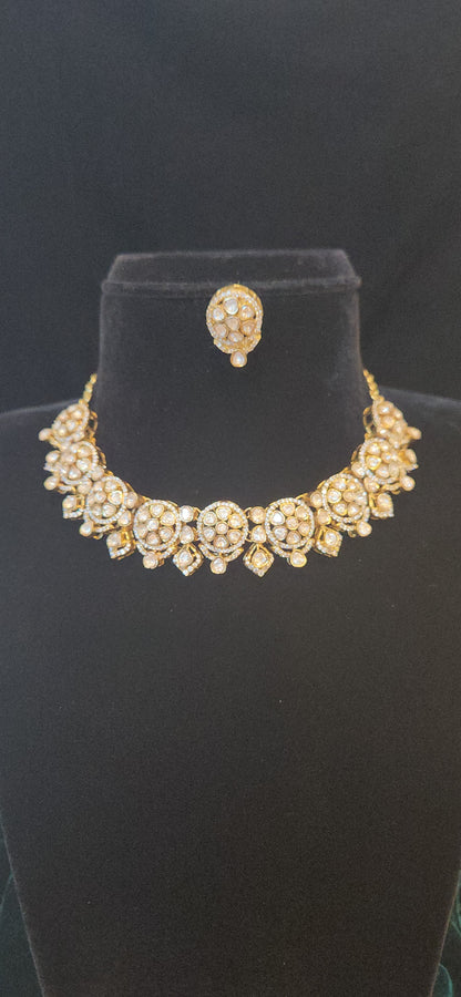 Floral Moissanite Neutral Choker Set