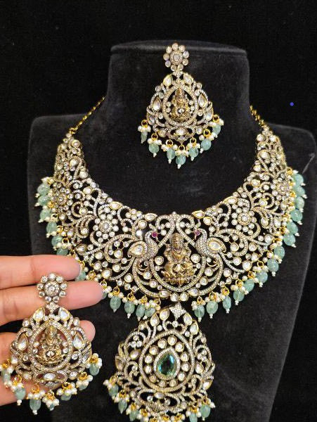Victorian Neckset with Lakshmi Ammavaru and Peacock