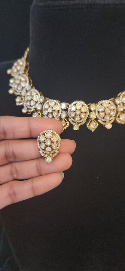 Floral Moissanite Neutral Choker Set