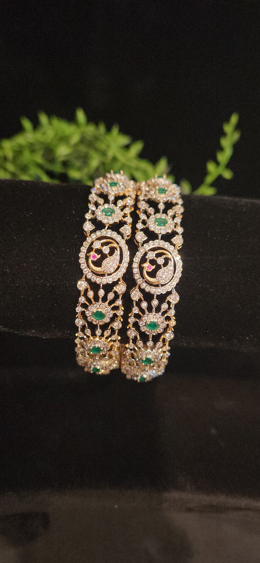 Regal Handcrafted Peacock CZ Bangles