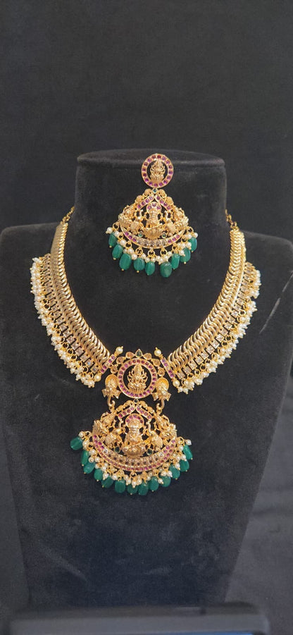 Elegant Lakshmi Devi Necklace Set