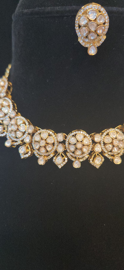 Floral Moissanite Neutral Choker Set