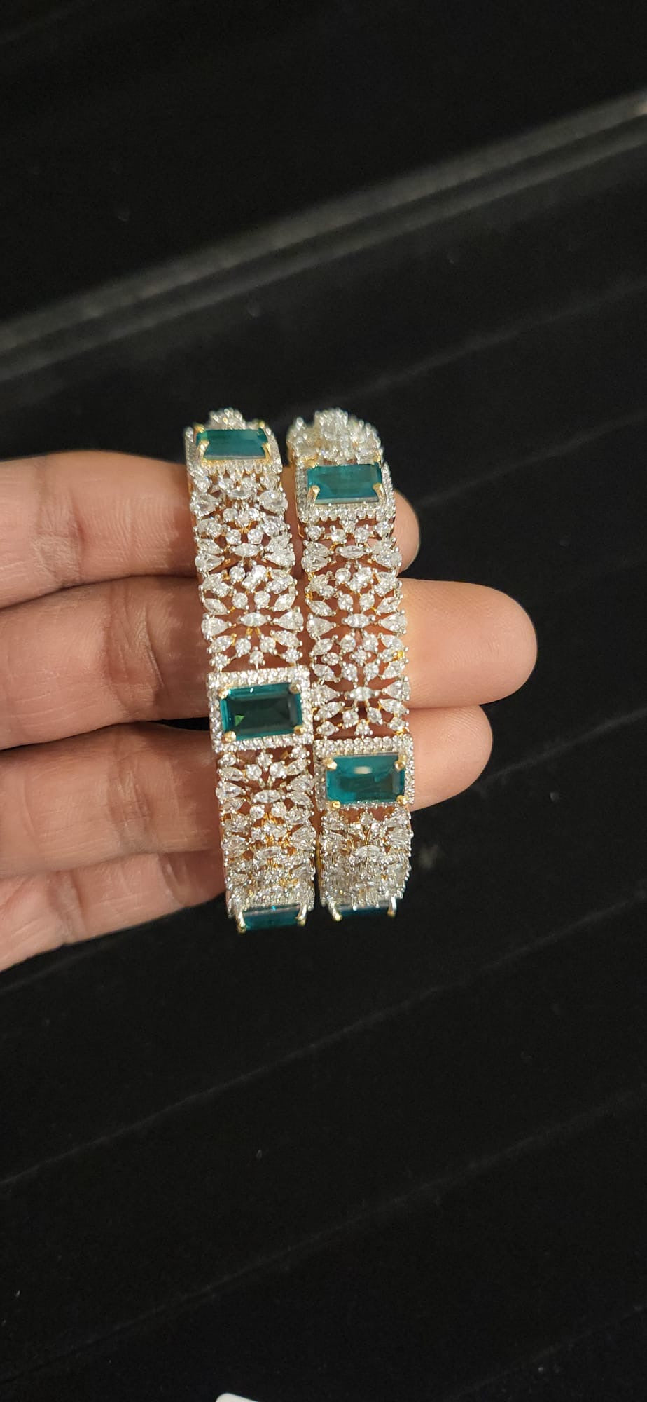 Lavish diamond finish intricately Designed Bangles