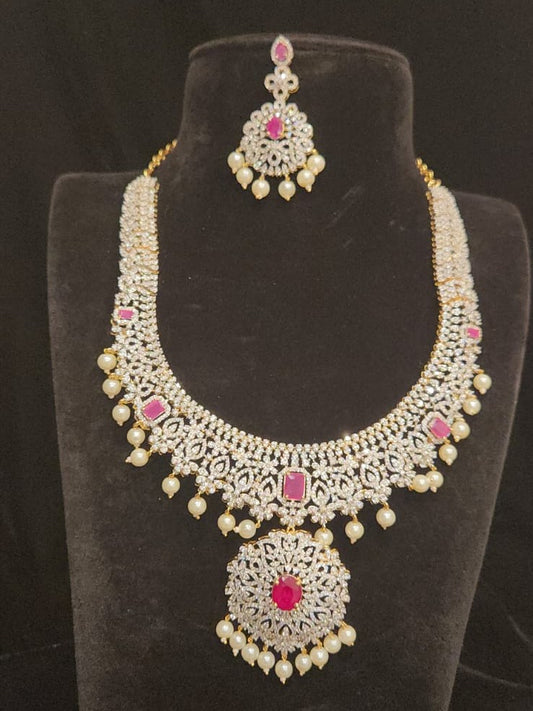Diamond finish cz mini haram with rubis