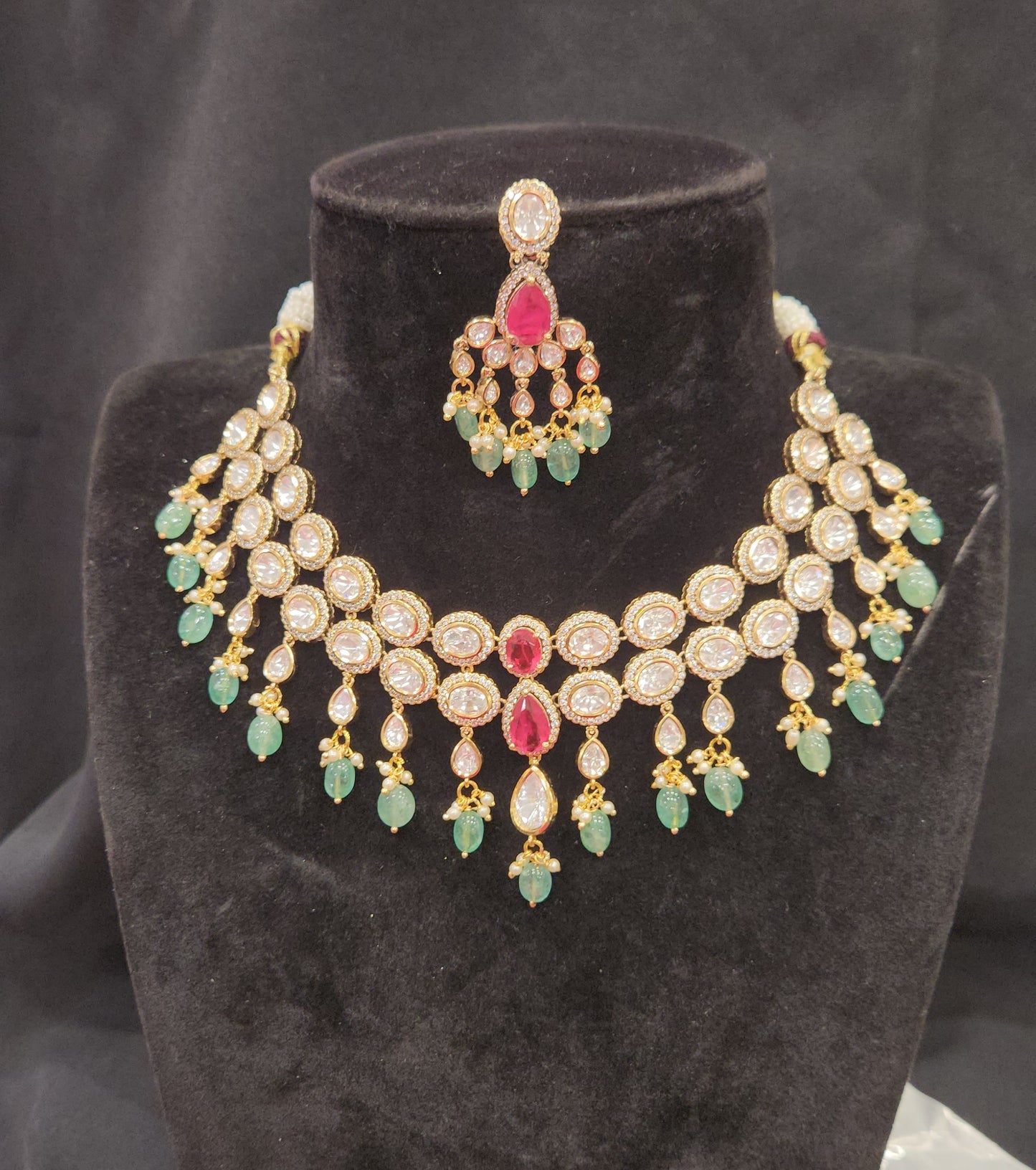 Double Layered Oval Moissanite Necklace