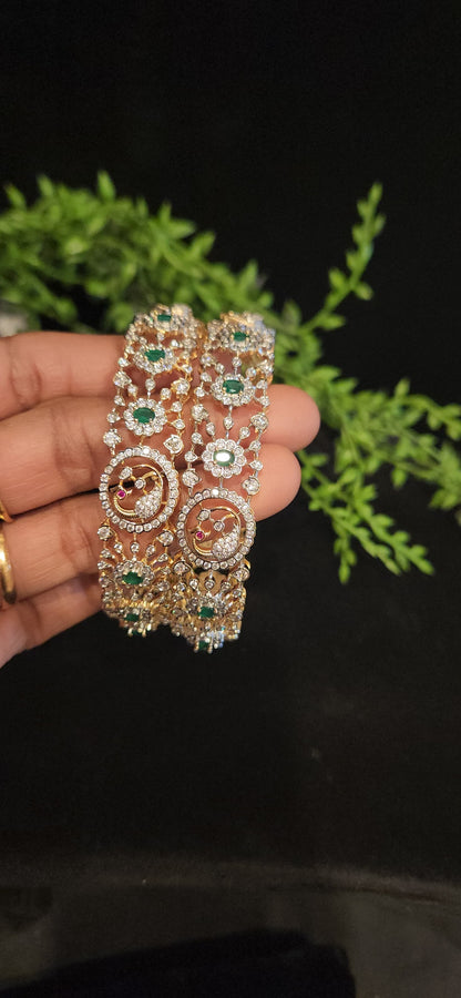 Regal Handcrafted Peacock CZ Bangles