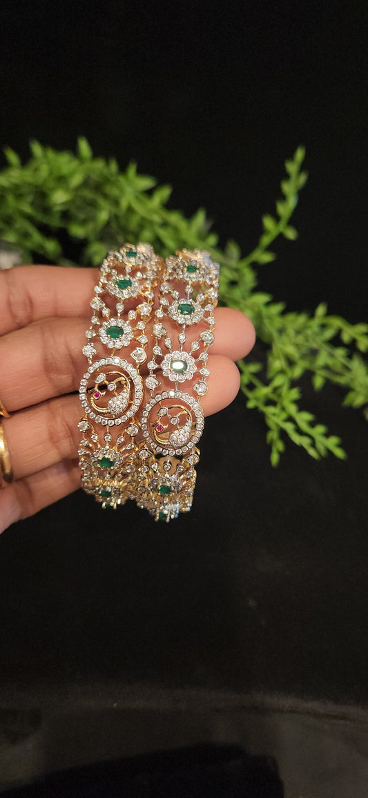 Regal Handcrafted Peacock CZ Bangles