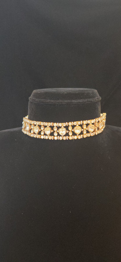 Moissanite Neutral Choker Set with Jhumka Earrings