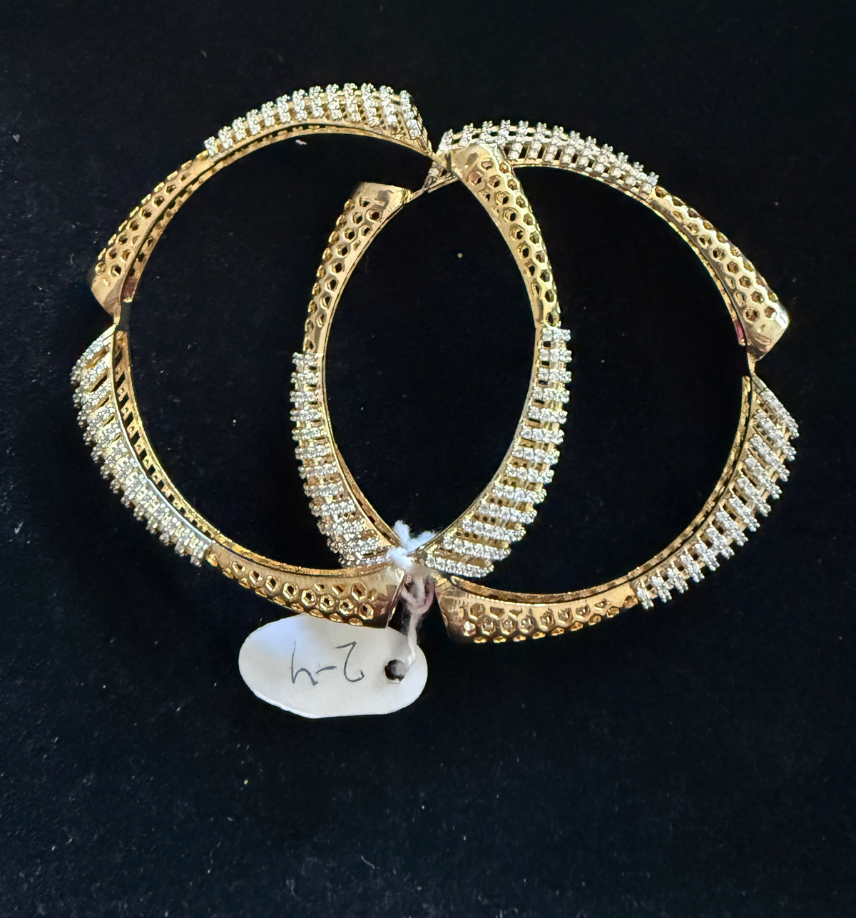 Triangle Bangles Diamond Finish Triangle shape Bangles – Vajra Jewellery