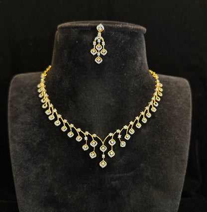 Elegant Diamond Finish CZ Necklace Set