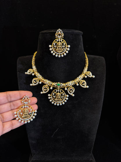 Gold Finish Hasli With Lakshmi Pendant
