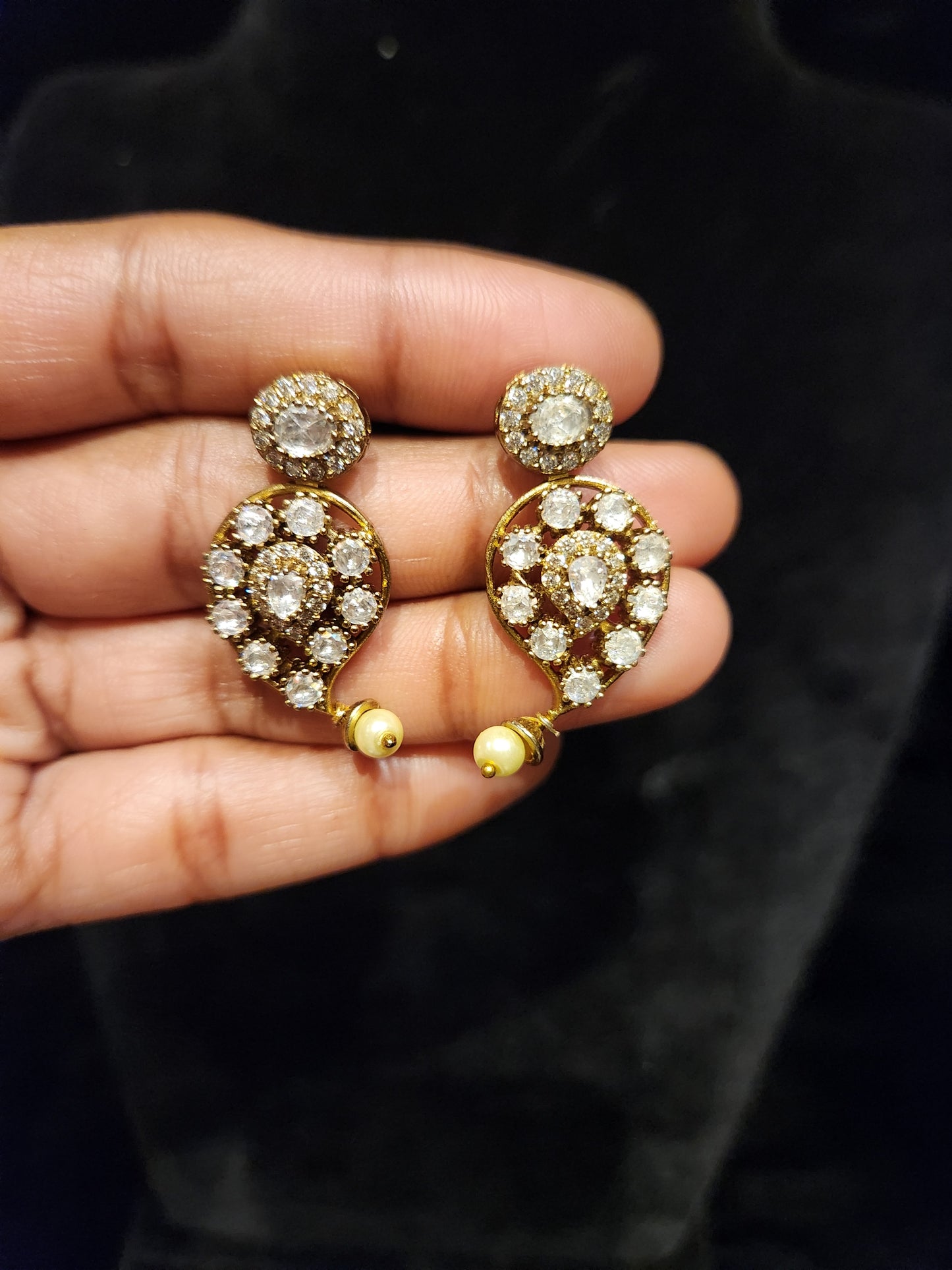 Mango studs with moissanites