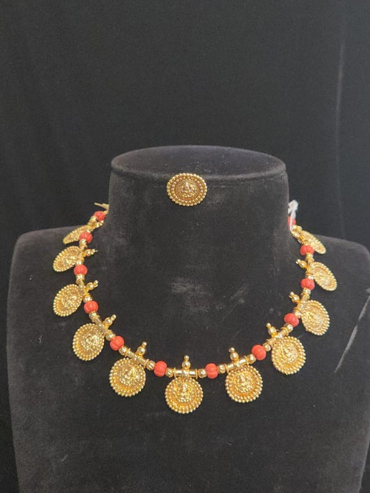 Traditional kasu neckset with corals