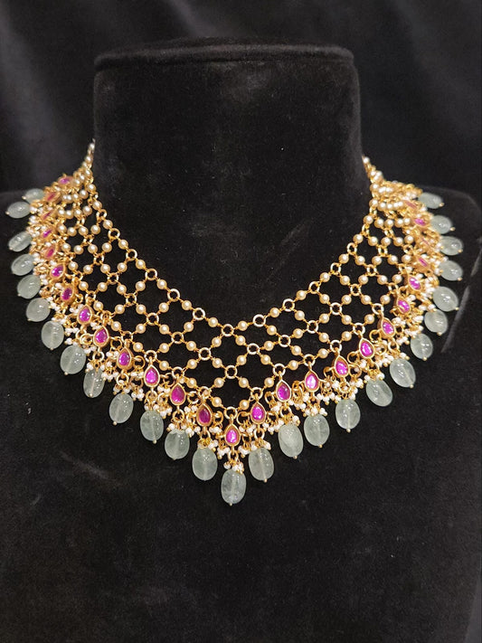 Multi Color Jaali Necklace Set