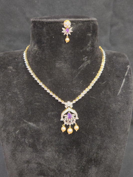 Diamond Finish Necklace Set