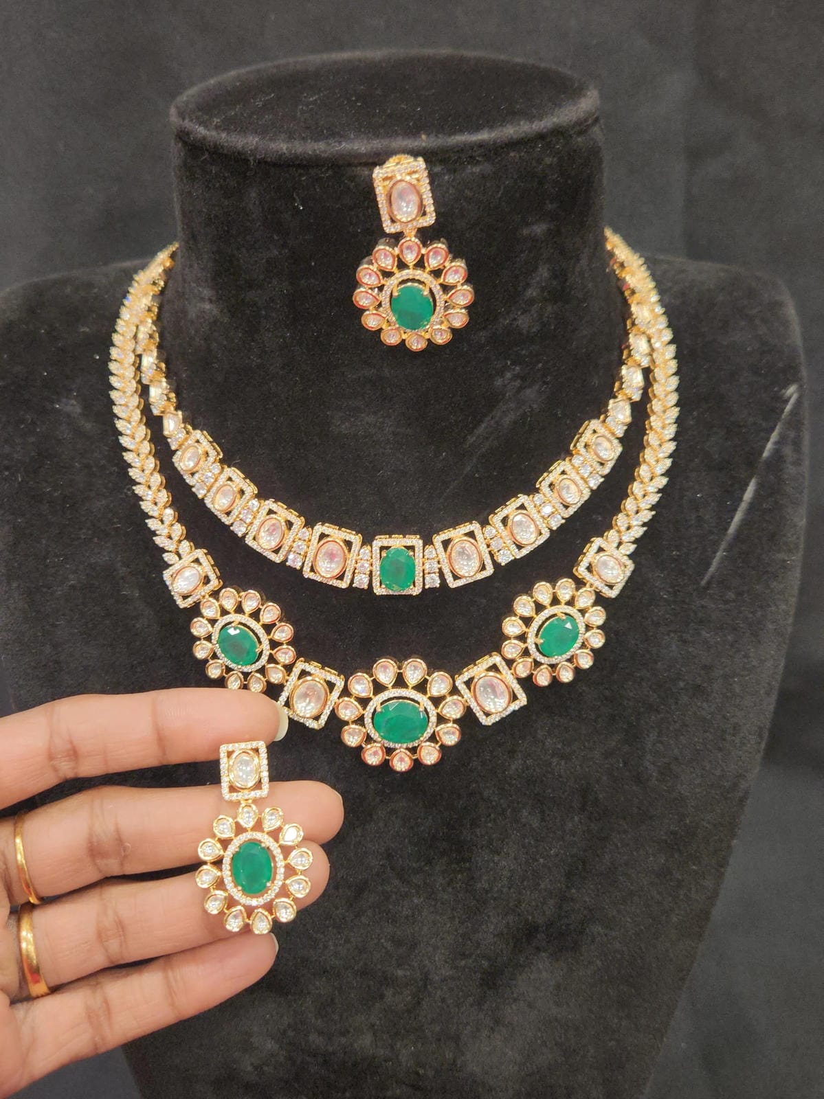 Polki & Emeralds Necklace Set