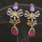 Brilliant Multi-Color Butterfly Ruby Earrings