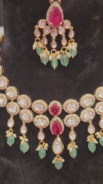 Double Layered Oval Moissanite Necklace