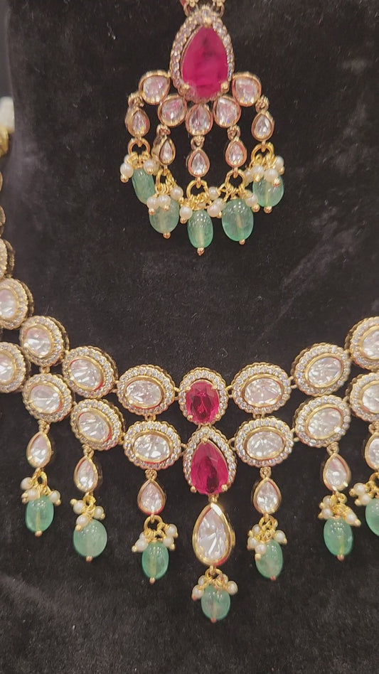 Double Layered Oval Moissanite Necklace