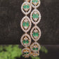 Diamond Finish Oval shape Emerald Bangle